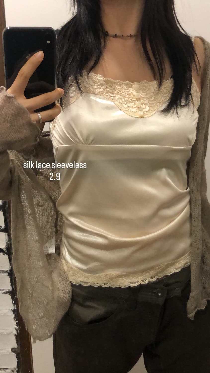 실크 레이스 슬리브리스 상품이미지1