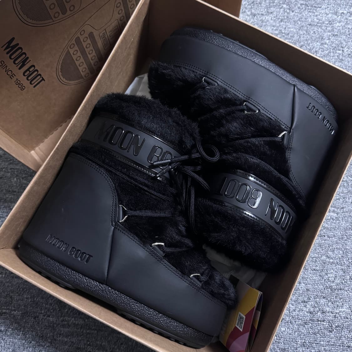 36-38 문부츠 아이콘 로우 폭스퍼 부츠 블랙 상품이미지2