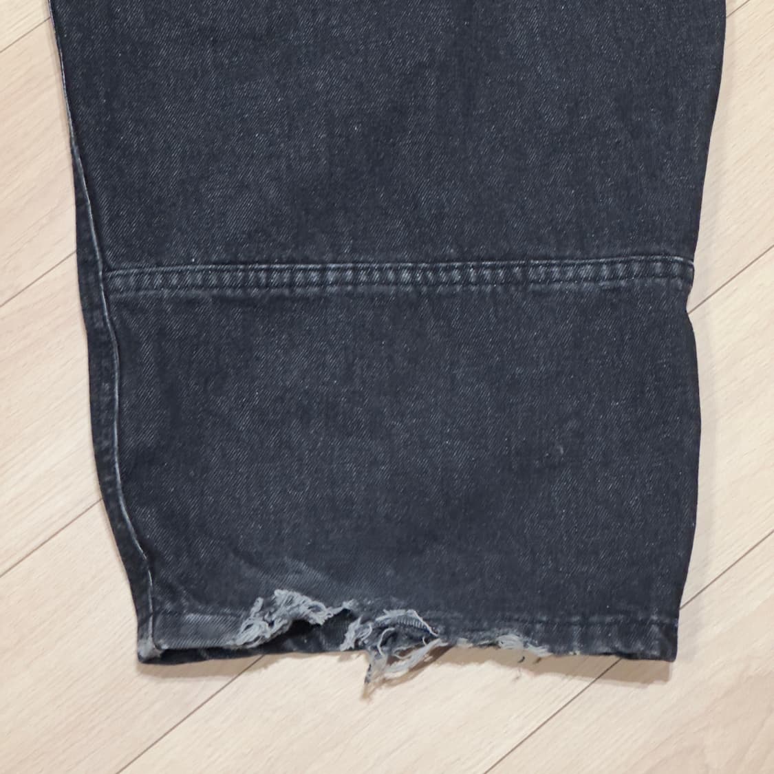 노운 curved denim pants (black) 상품이미지6