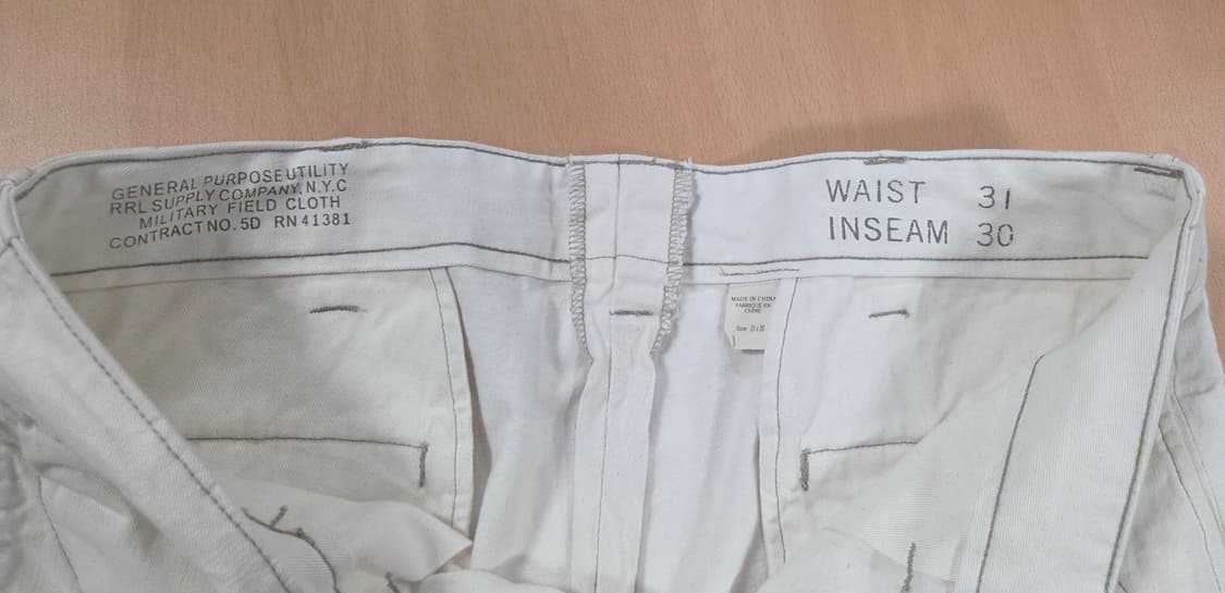 더블알엘 RRL 에크루 크림색 트라우져 팬츠(31-30) 상품이미지5