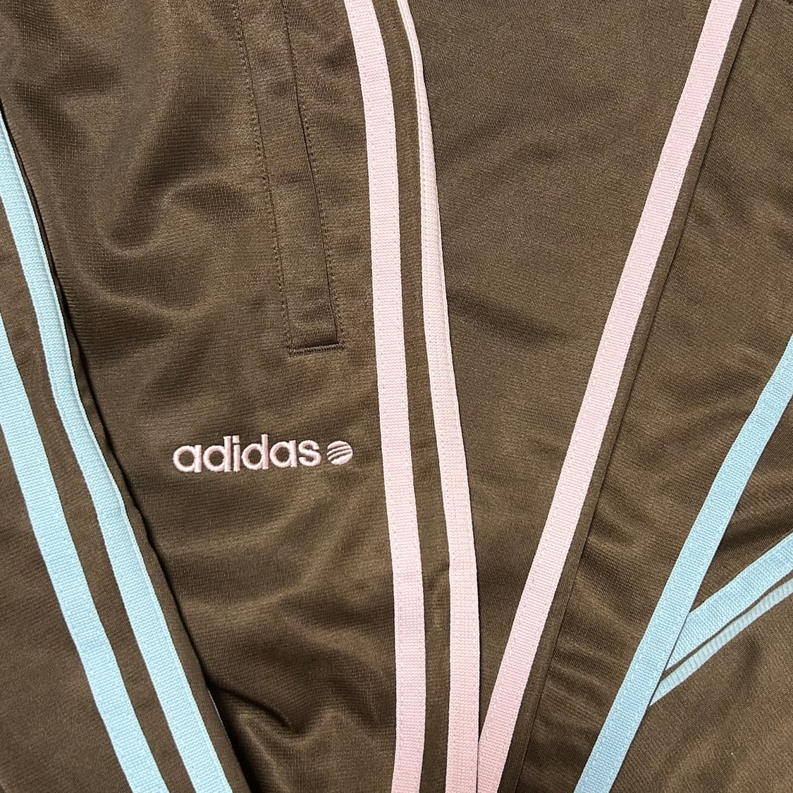 아디다스 솜사탕 브라운 하늘 분홍 져지, 팬츠 셋업 상품이미지4