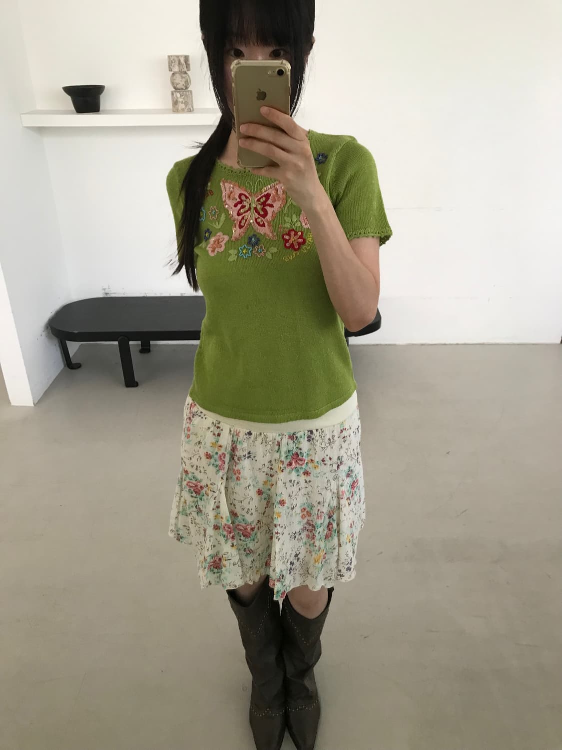 vintage butterfly pattern knit 상품이미지5
