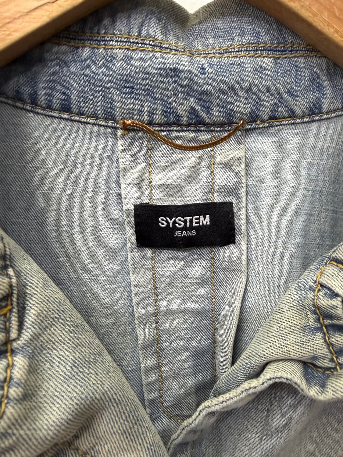 정품) 시스템 한섬 23ss 오버핏 워싱 데님 셔츠 자켓 82 상품이미지7