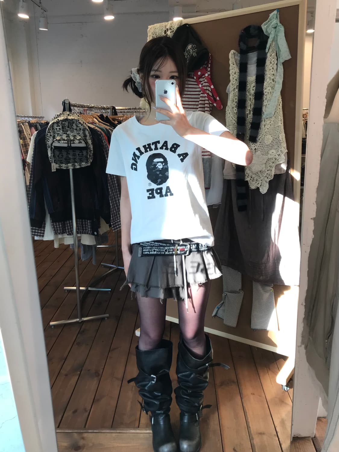 베이프 흑계 컬리지 반팔티 상품이미지3