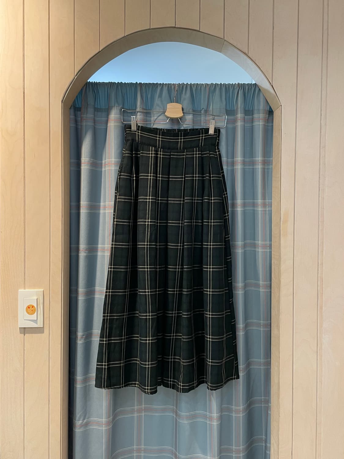 일본빈티지 체크 롱스커트 상품이미지1