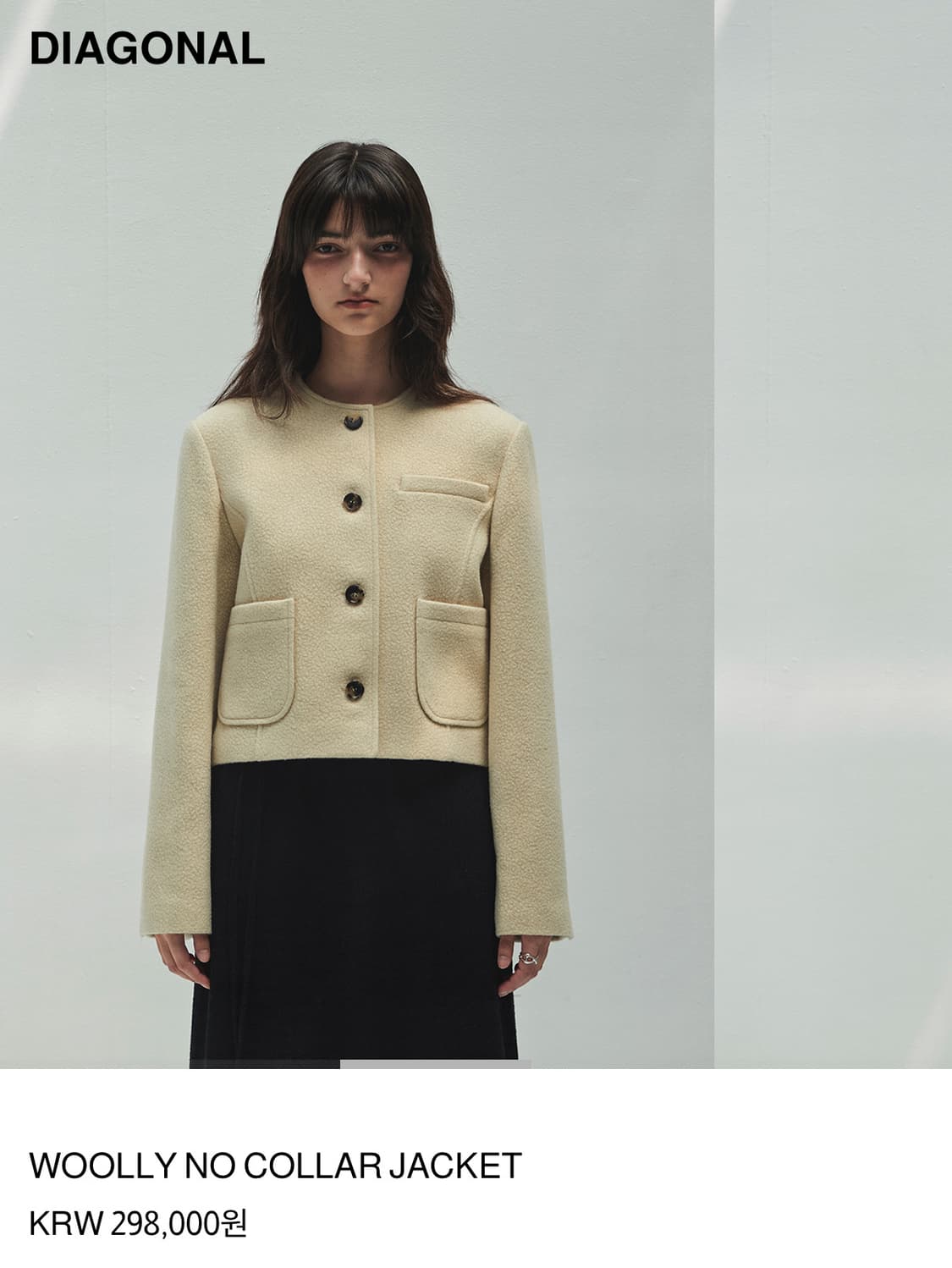 다이애그널 울 노카라 자켓 상품이미지1
