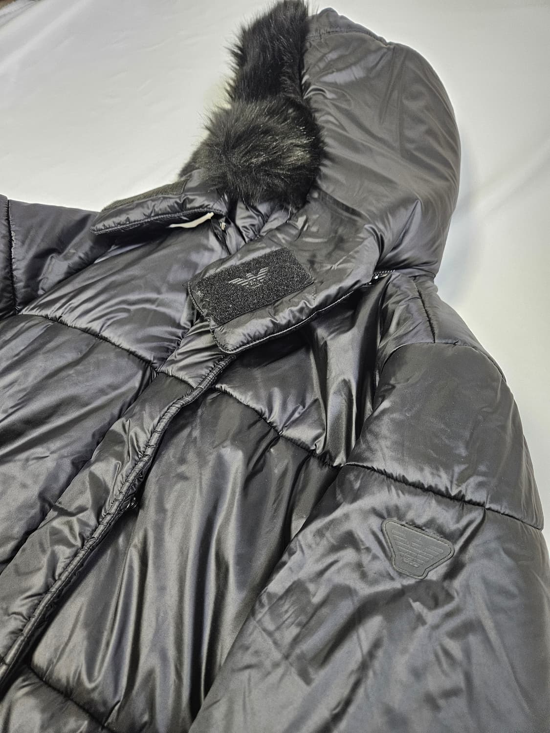 엠포리오 아르마니 체스트라인 경량패딩 코트 롱자켓 퍼 42 (거의새상품) 상품이미지2