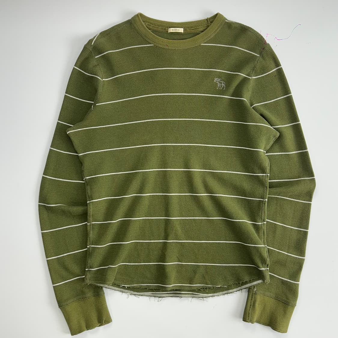 Abercrombie 올리브그린 스트라이프 니트 롱슬리브  상품이미지3