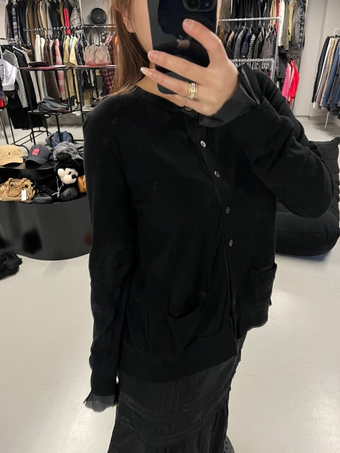 SACAI LUCK back pleats cardigan black 2  상품이미지1