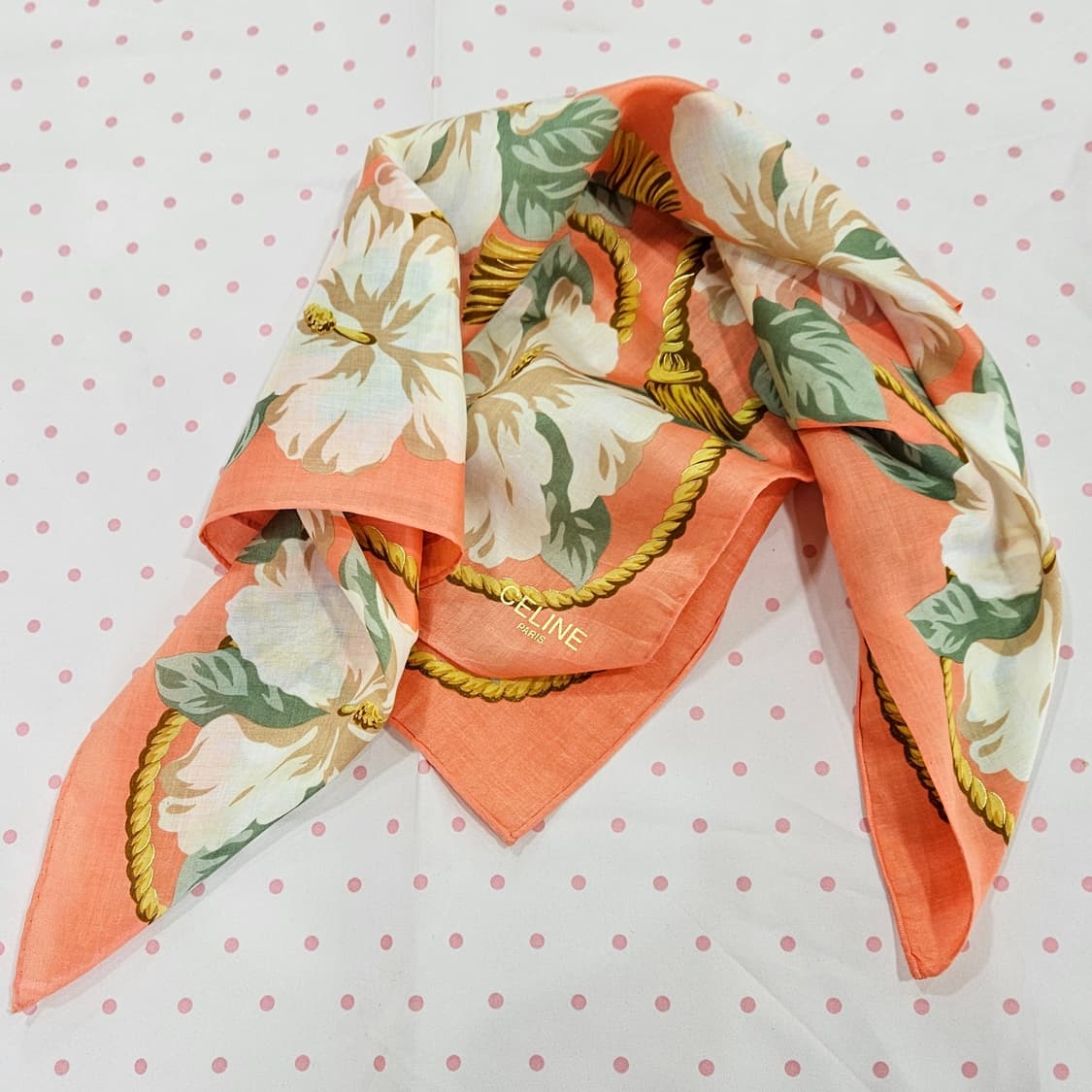 셀린느 오렌지 플라워 손수건 상품이미지6