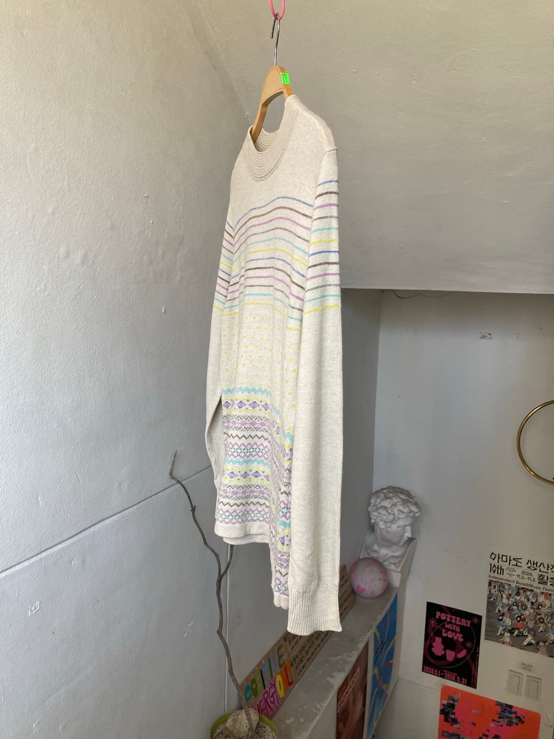 모리걸 울 패턴 니트 상품이미지4