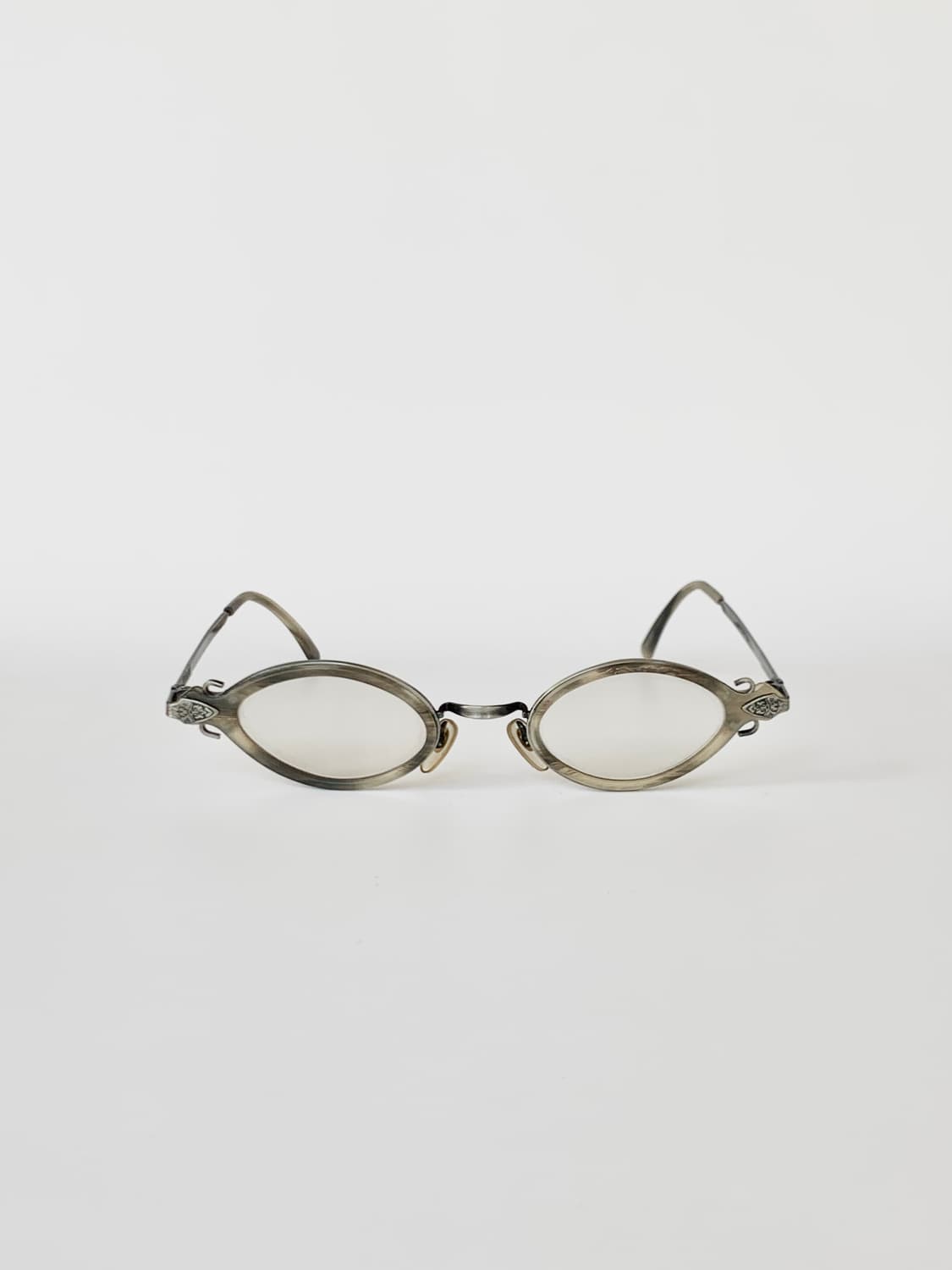 [픽키-584] 앤틱 실버 오벌 안경테 빈티지 메탈 장식 소형 프레임 상품이미지1