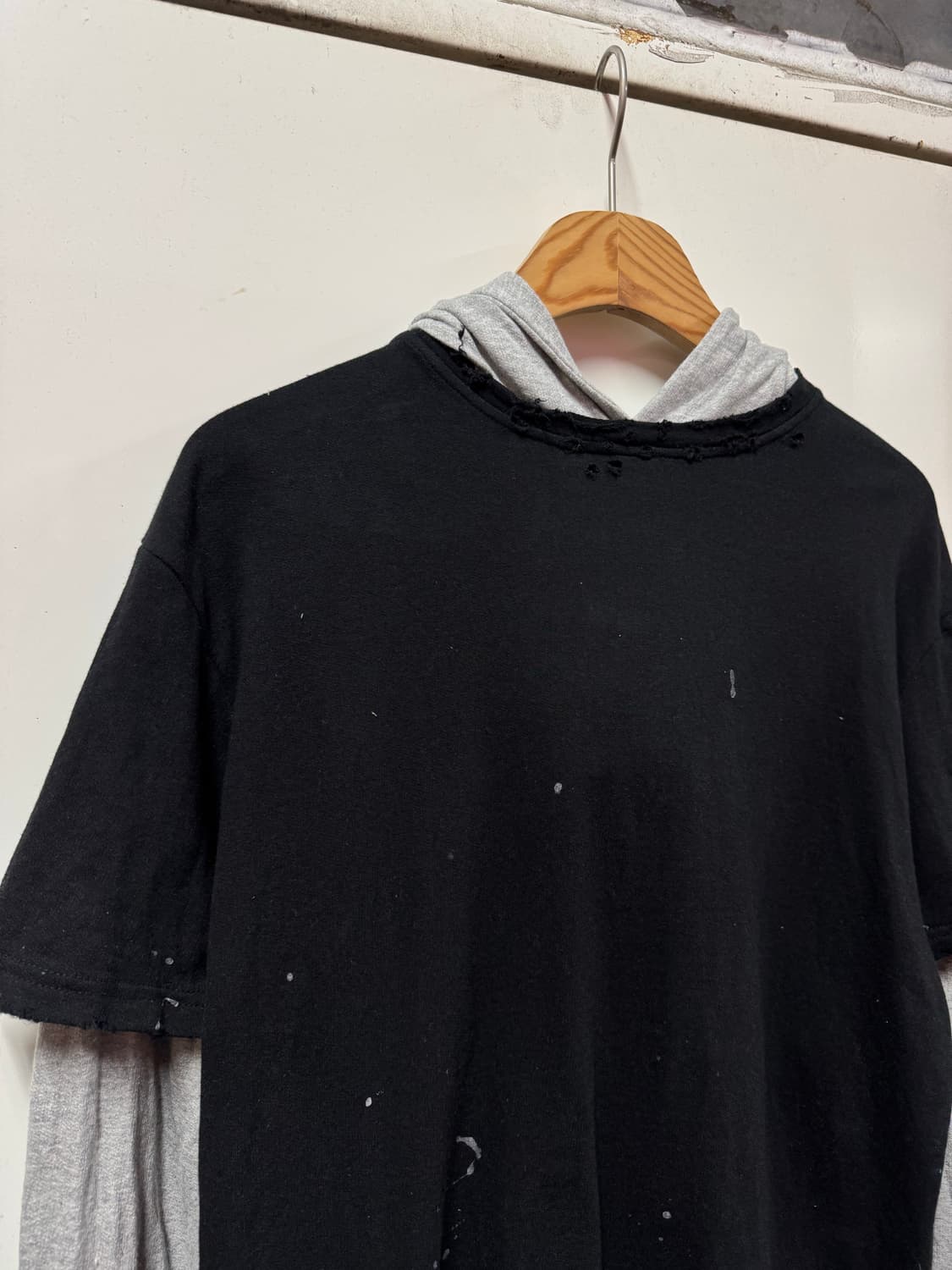 빈티지 레이어드 후드티 상품이미지2