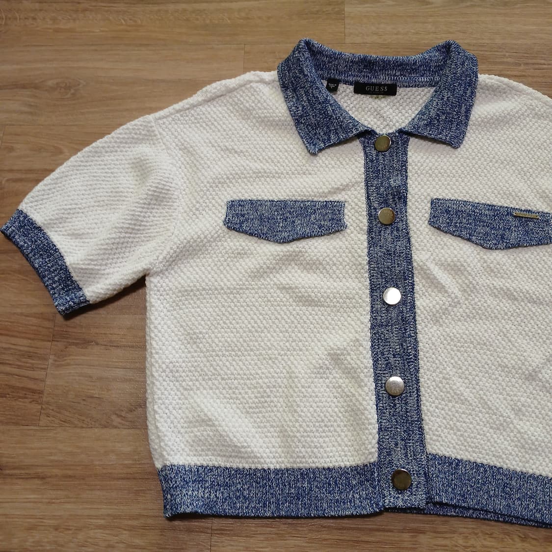 GUESS 게스 여성 니트 크롭 반팔 자켓 상품이미지4