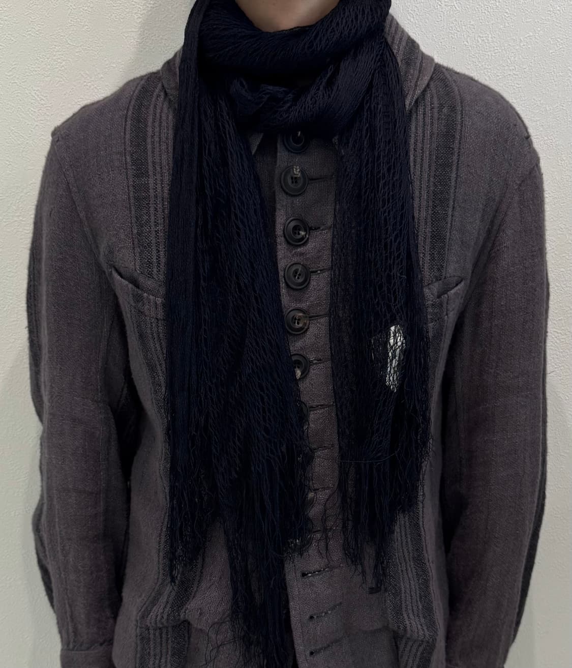 요지야마모토 00s 실크 그런지 머플러 상품이미지7