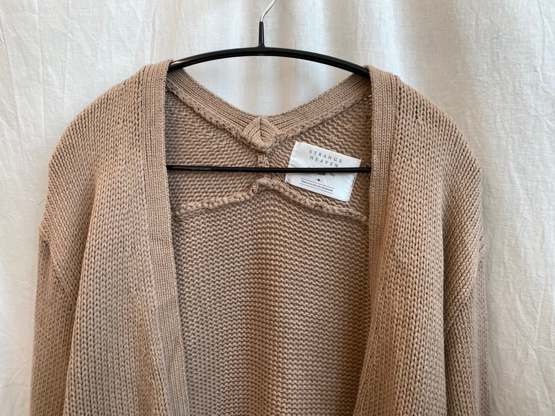 STRANGE HEAVEN 베이지 니트 오픈가디건(M) 상품이미지3