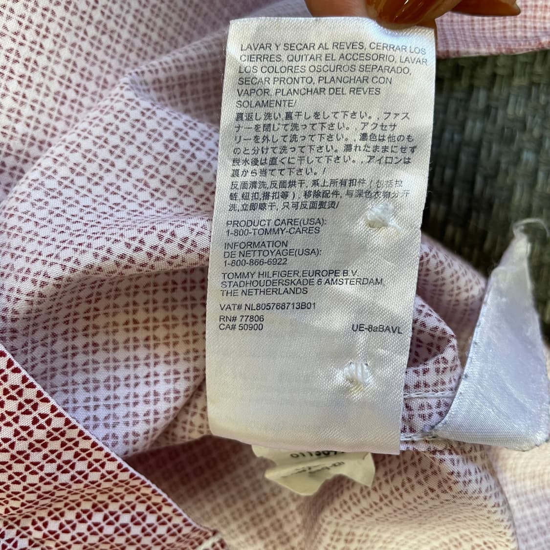타미힐피거 마이크로 패턴 레드 긴팔 셔츠 커스텀핏 M 상품이미지6