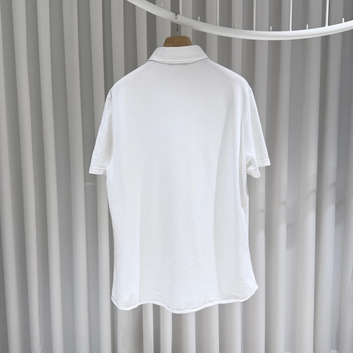 (A+/XL) / 로로피아나 레귤러핏 코튼 카라 폴로 반팔 티셔츠 화이트 상품이미지6