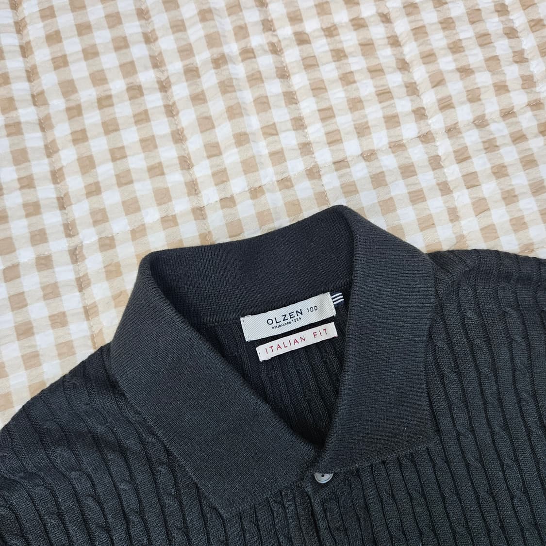 올젠 케이블 니트 카라티 남자100 상품이미지2