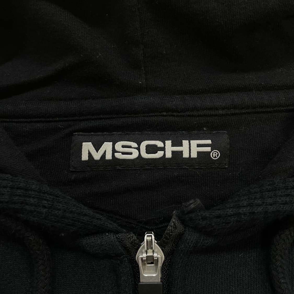 미스치프 롬버스 와플 후드집업 블랙 상품이미지5