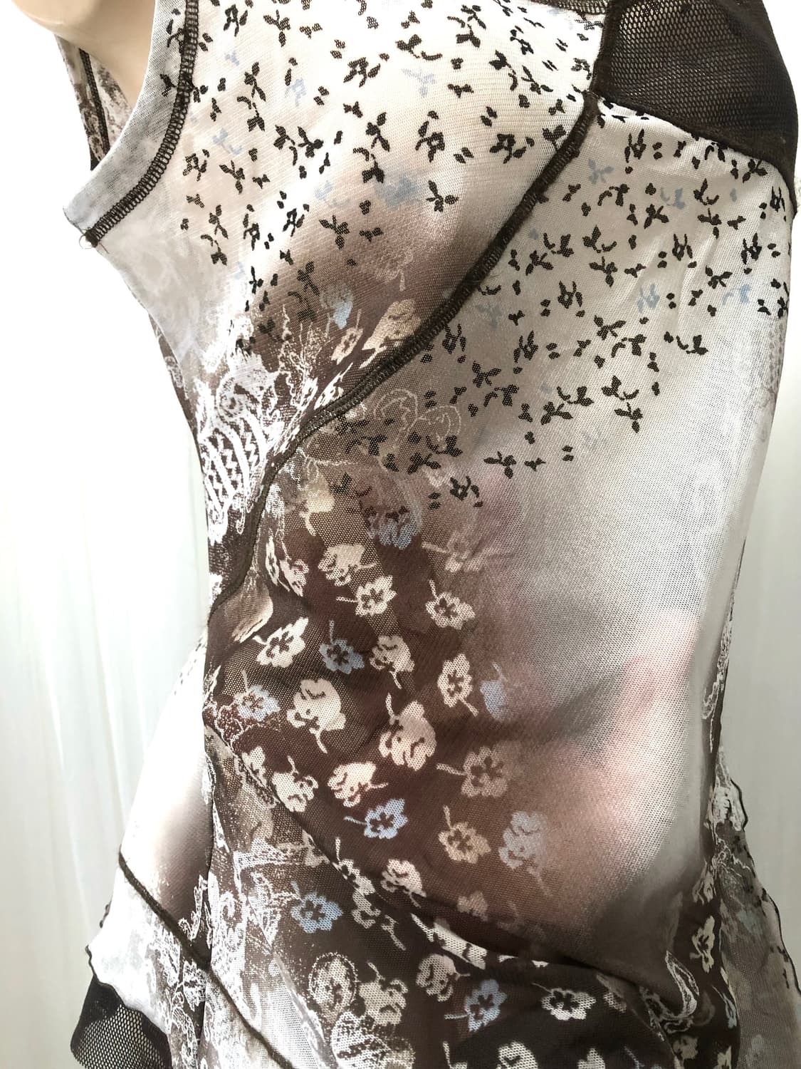 grunge fairy printed lace mesh sleeveles 상품이미지7