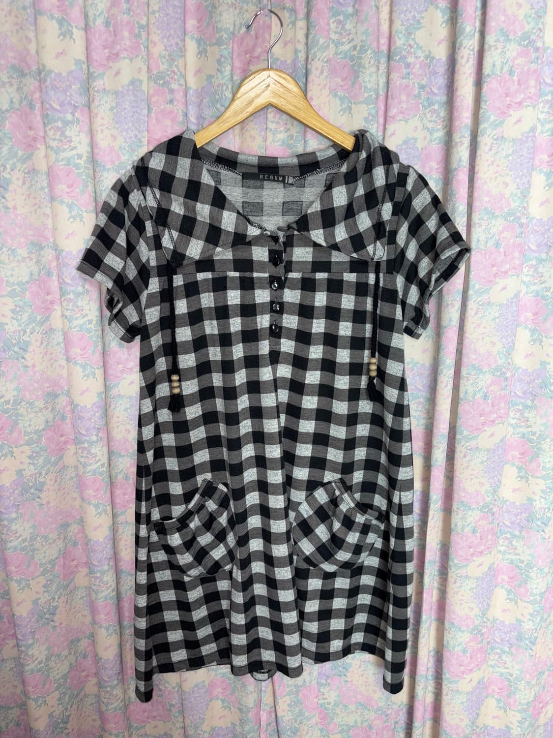 블랙 체크 카라 원피스 상품이미지6