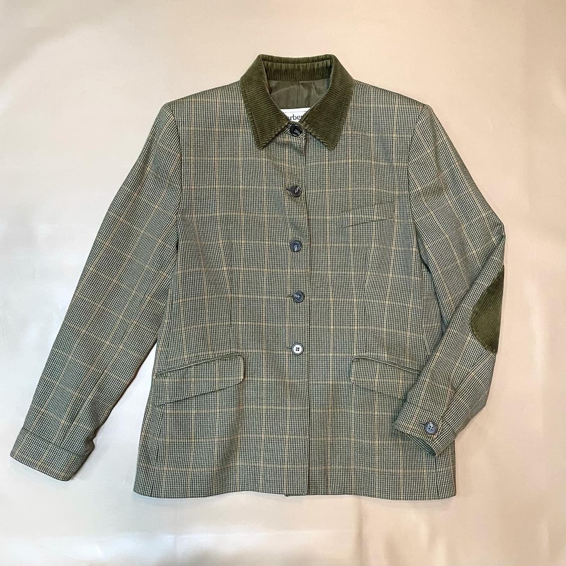 BURBERRY(버버리) 카키체크 골덴배색 울자켓(F) 상품이미지1