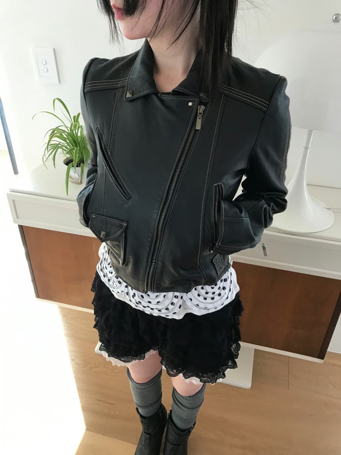 vintage real leather jacket 상품이미지2