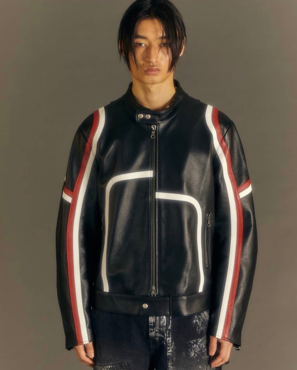 ADSB 앤더슨벨 모터사이클 레더 자켓 블랙 상품이미지2