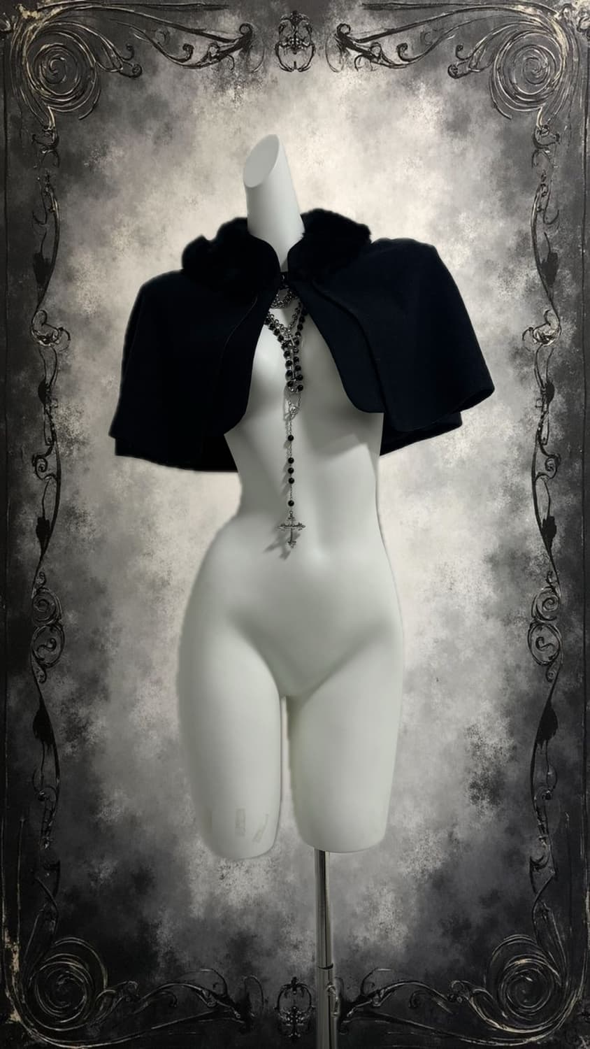 black fur short cape 상품이미지2