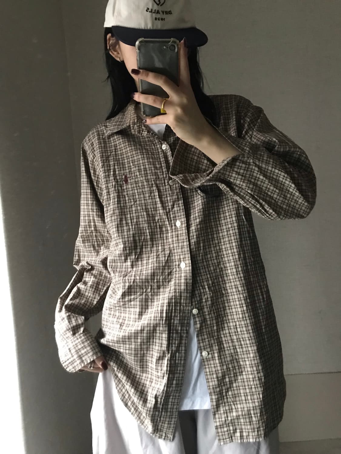 폴로 브라운 버건디포니 체크셔츠 상품이미지5
