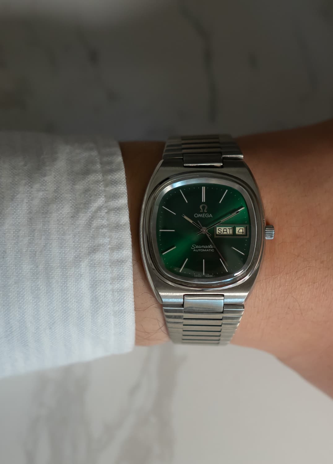 오메가 씨마스터 테레비 올리브그린 데이데이트 오토매틱 빈티지 시계 상품이미지1