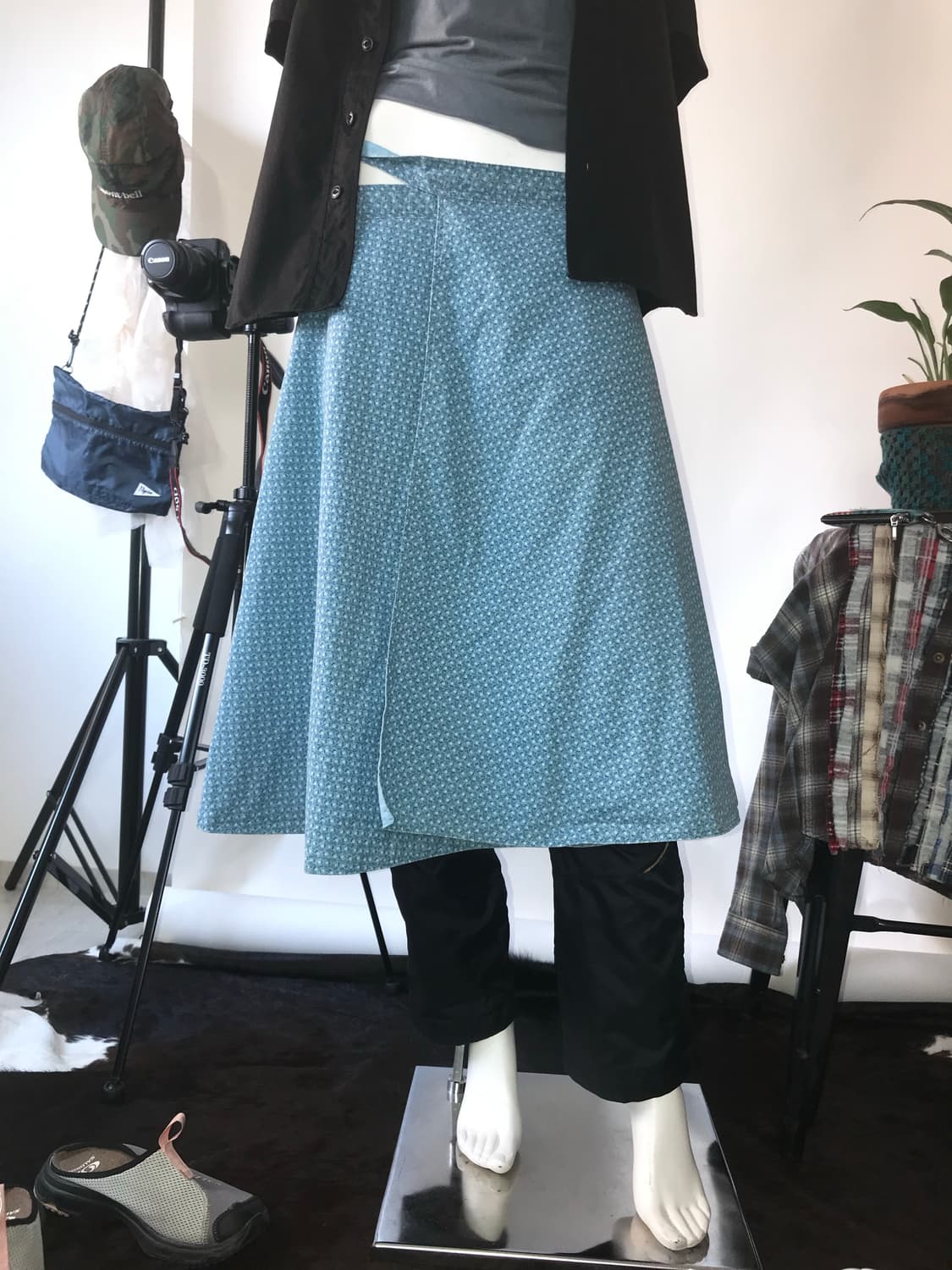 Flower Pattern Reversible Wrap Skirt 상품이미지3