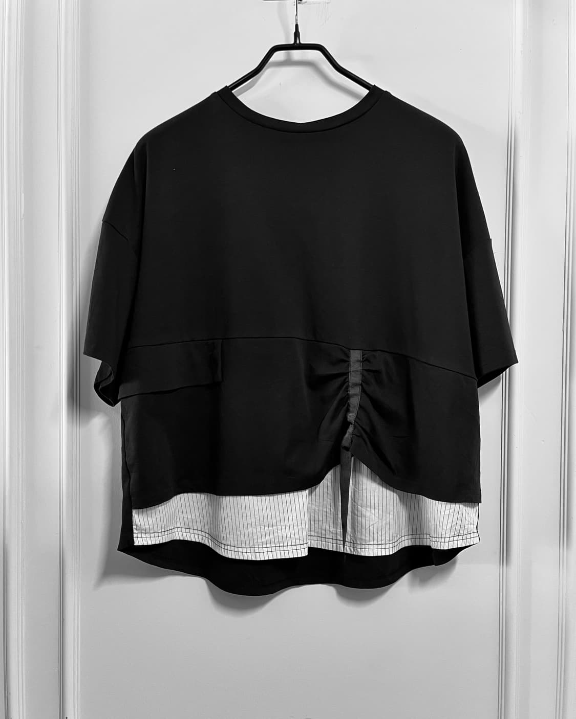 Parc.1 by Japan Stripe Mix Asymmetry Top 상품이미지3