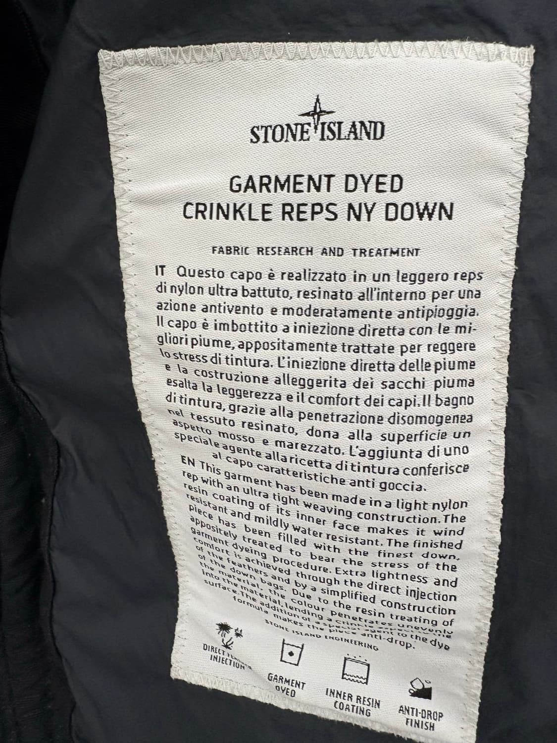 스톤아일랜드 논후드 크링클랩스 패딩S  상품이미지5
