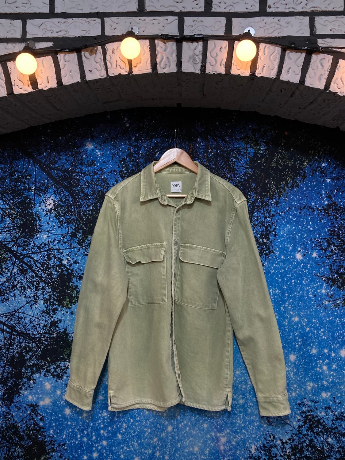 ⚜️ZARA(자라) 릴렉스핏 토프 그레이 워싱 데님 셔츠 재킷 상품이미지1