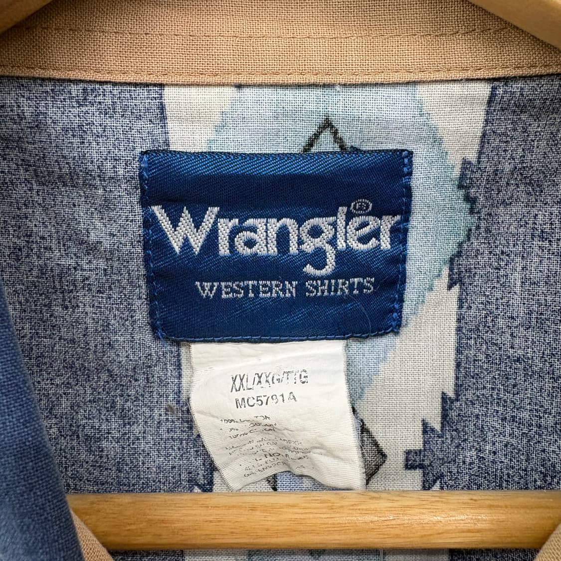 랭글러 웨스턴 남방 네이비 패턴 반팔셔츠 남성M 상품이미지4