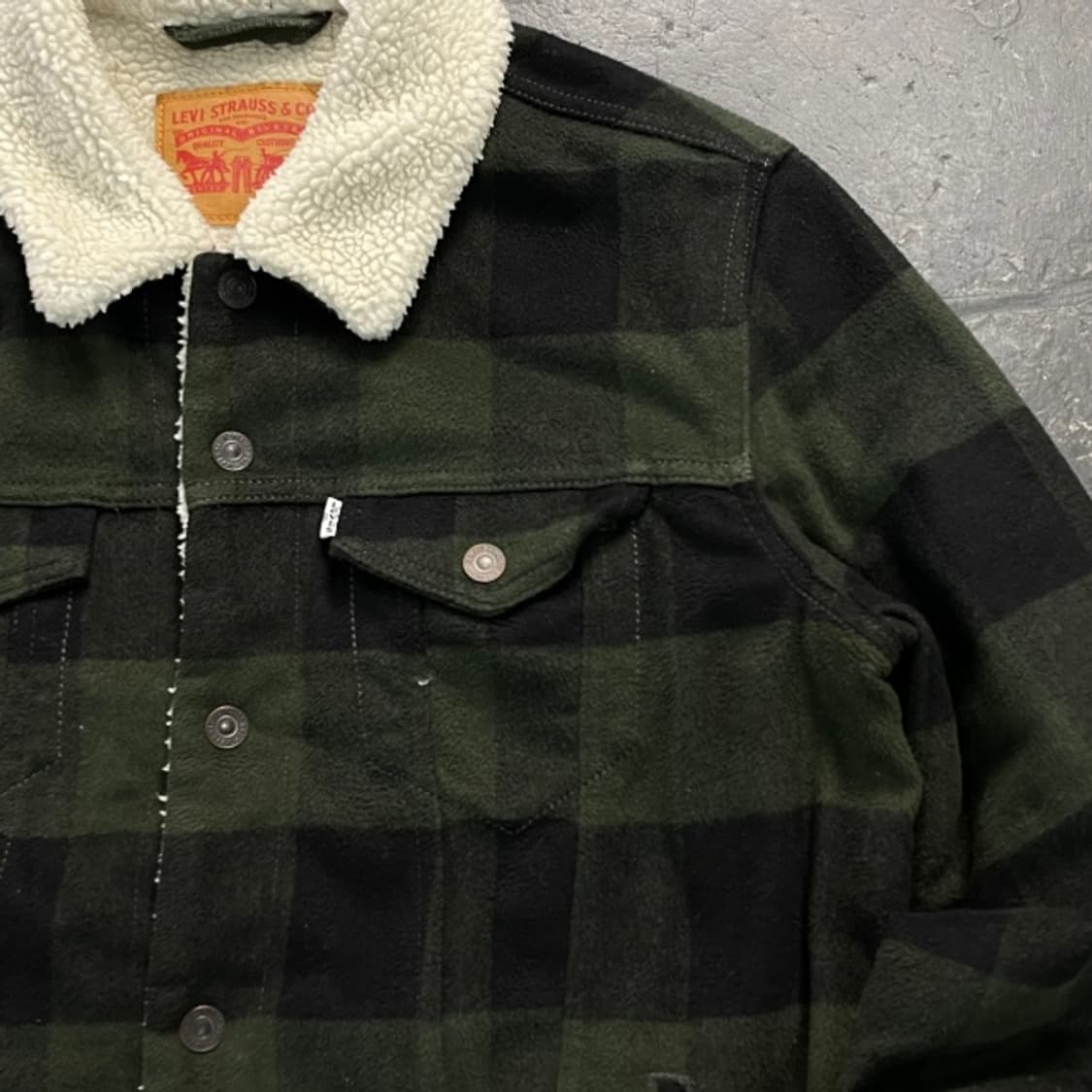 100 리바이스 체크 쉐르파 자켓  상품이미지2