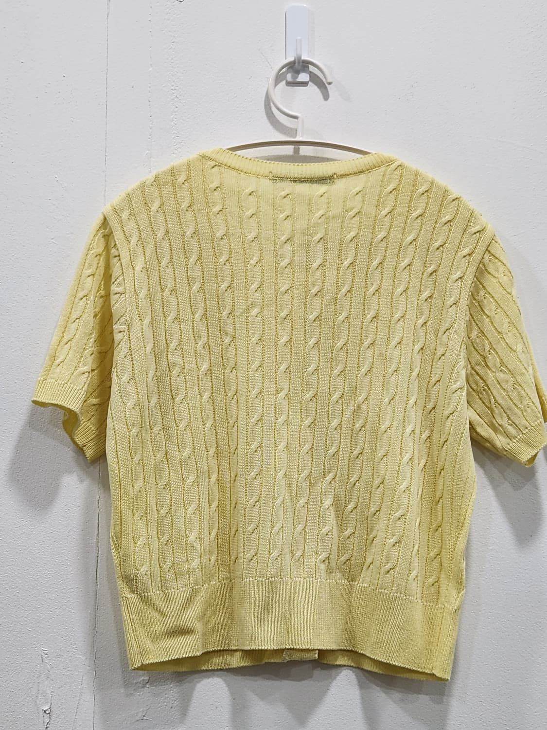 [M] 미쏘 MIXXO 옐로우 꽈배기 반팔 가디건 상품이미지2