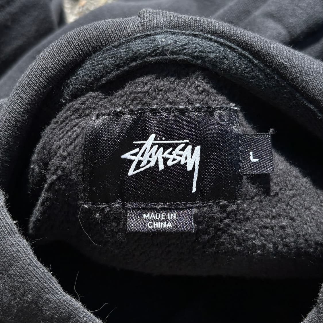 STUSSY 스투시 스탁로고 블랙 스웻 후드티 상품이미지4