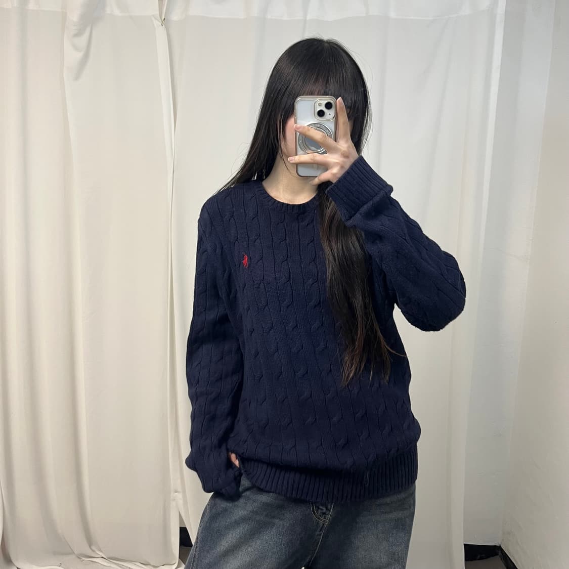 Polo Navy Cable Knit 상품이미지1