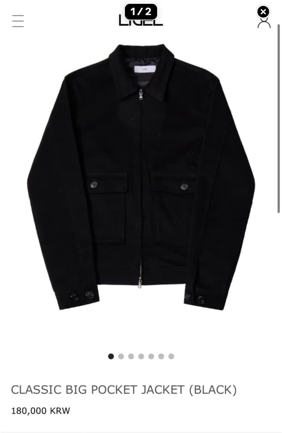 리젤서비스 CLASSIC BIG POCKET JACKET (BLACK) 상품이미지1