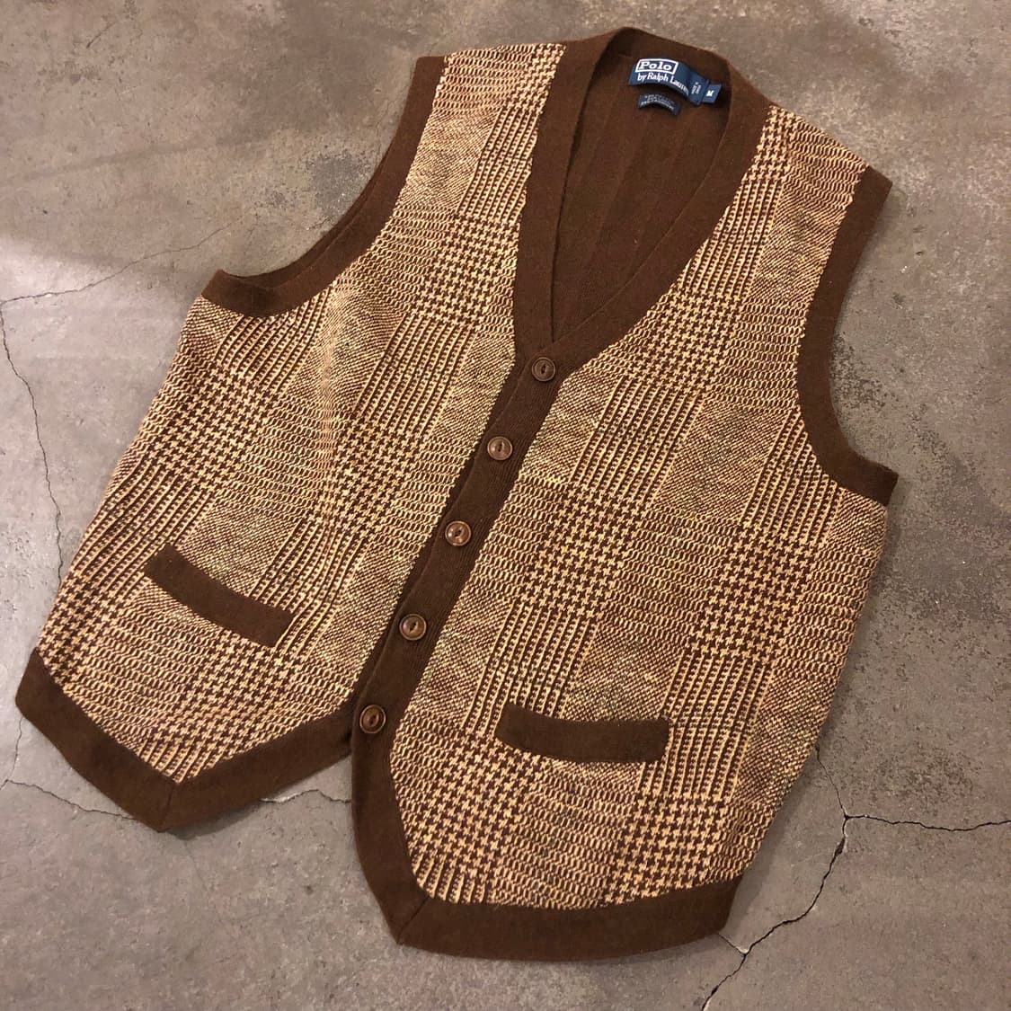 Hound Check Cashmere Knit Vest 상품이미지1
