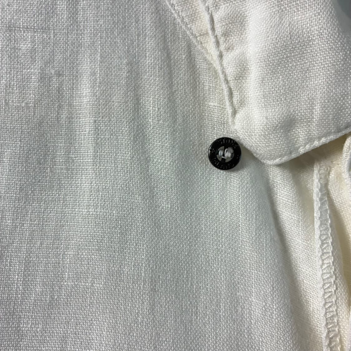 Stone island  스톤 아일랜드 자수 린넨 화이트 포켓 셔츠  상품이미지4