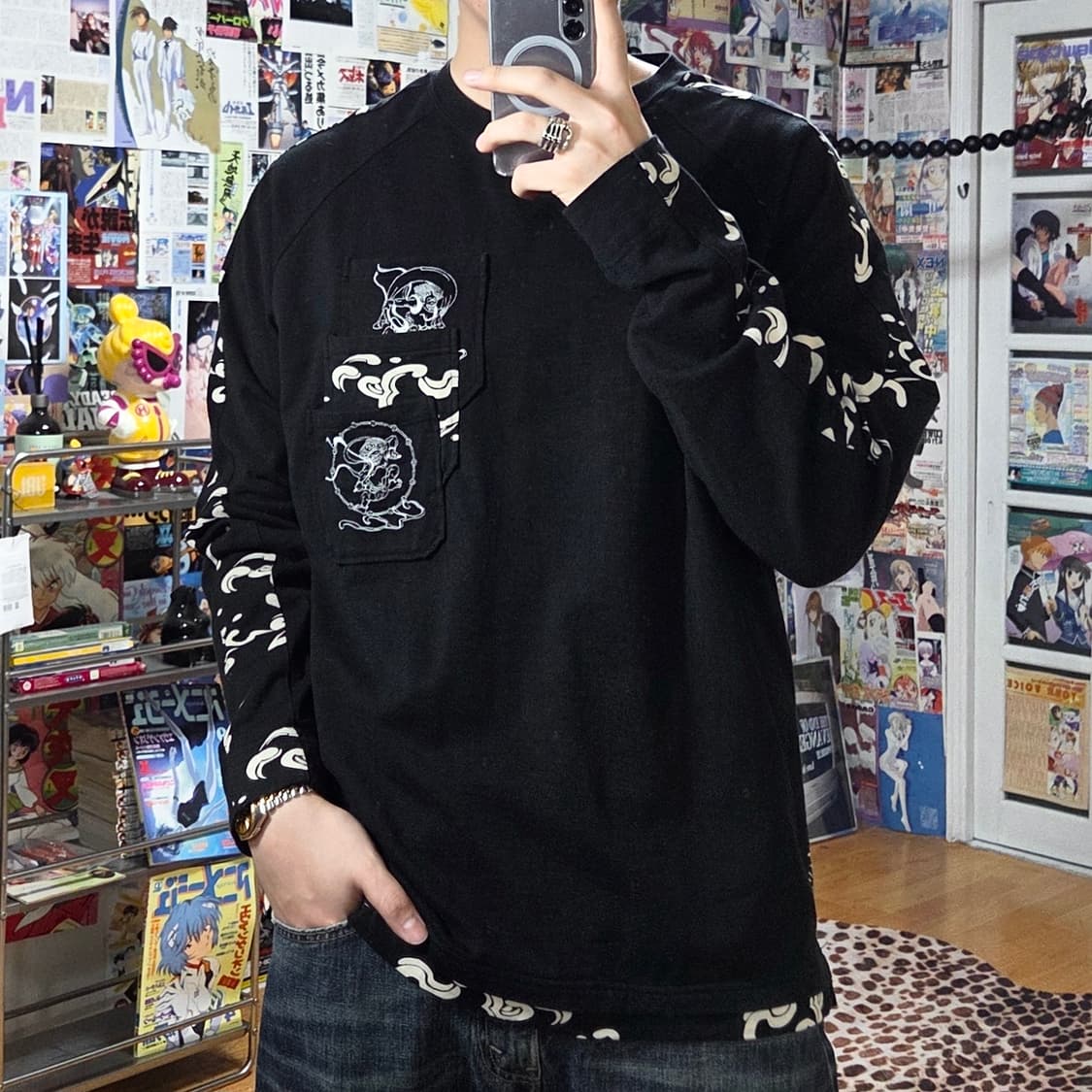 JPN 카라쿠리 타마시 오리엔탈 풍신 포켓 롱슬리브 상품이미지1