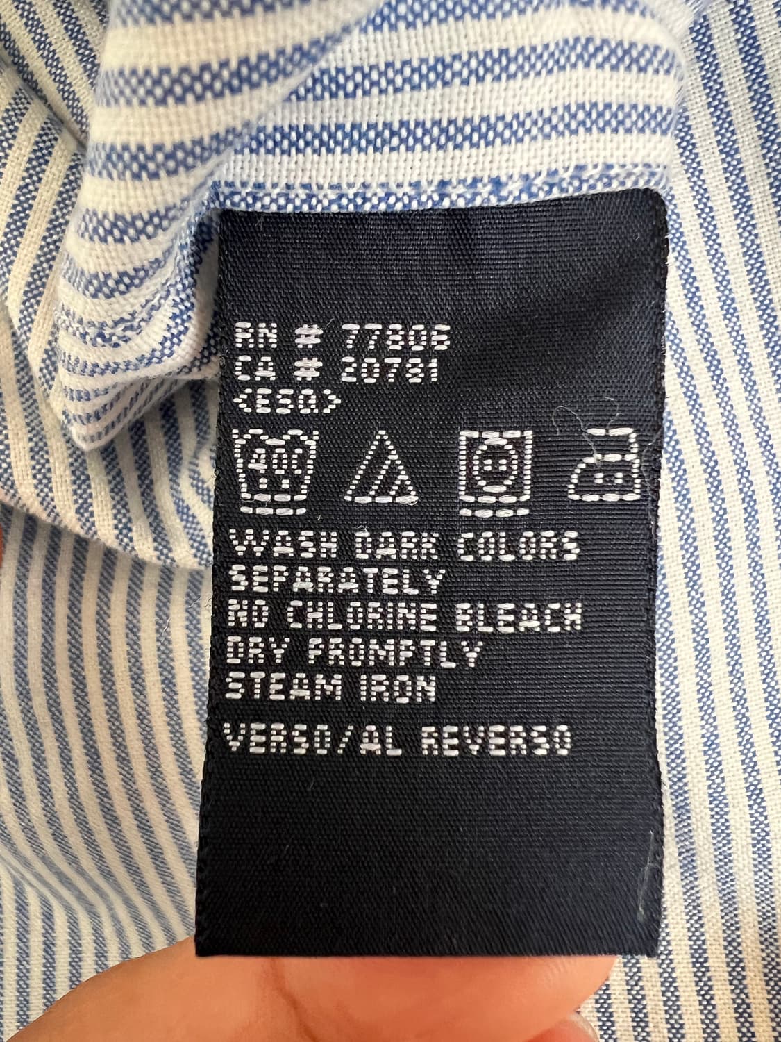 타미힐피거 남성 블루 스트라이프 코튼긴팔셔츠 상품이미지7