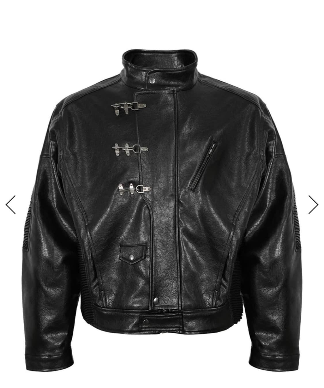 비엑세스 PU Buckle Moto Jacket (Black) 상품이미지4