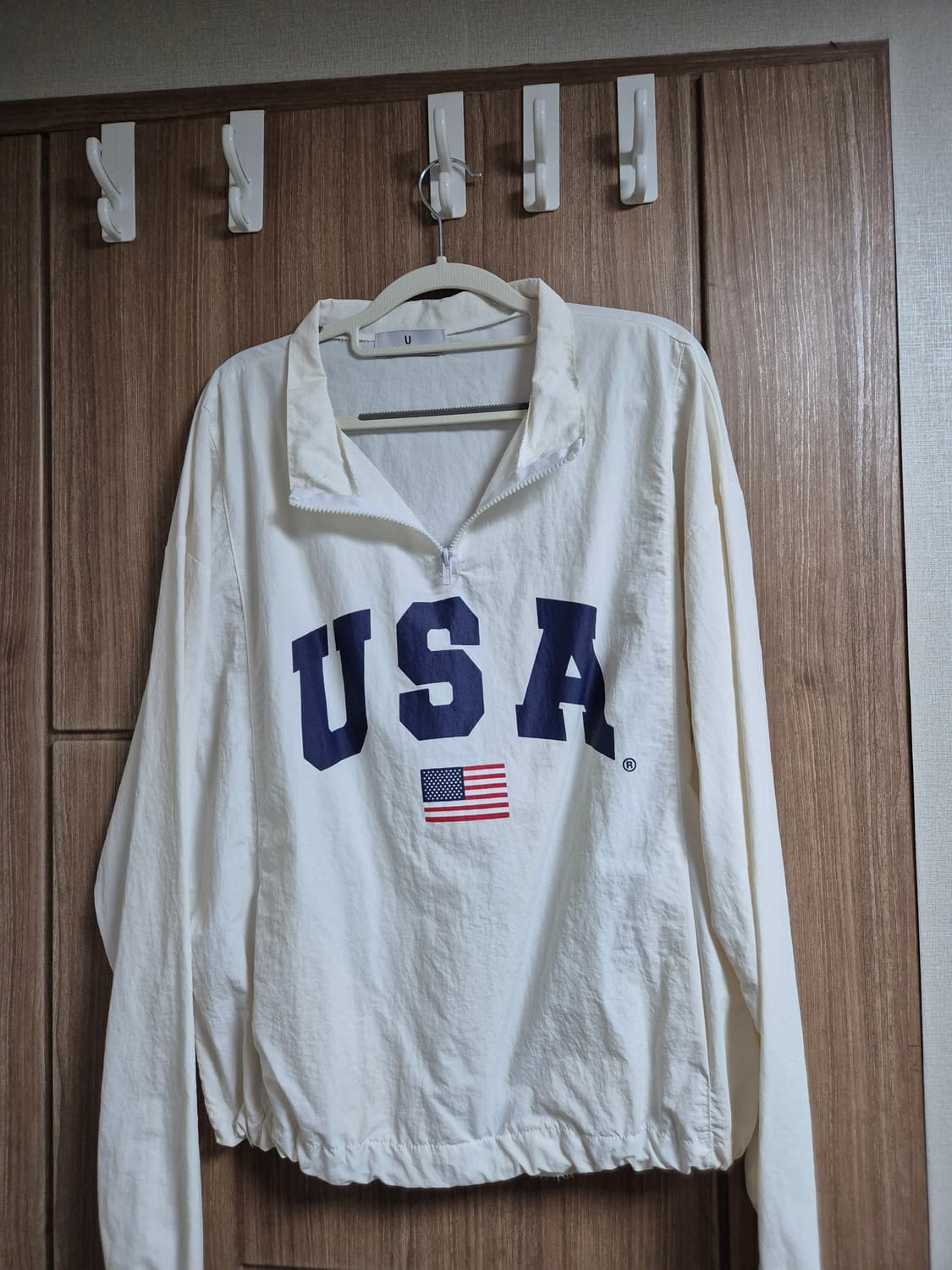 Unveiling USA 반집업 아노락 바람막이 화이트 상품이미지6