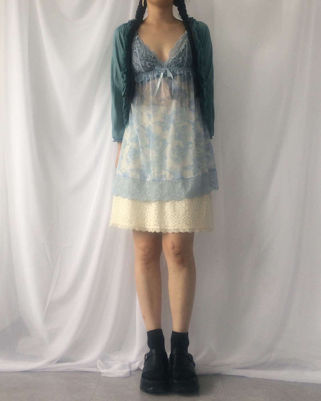Frill shirring cardigan 상품이미지8