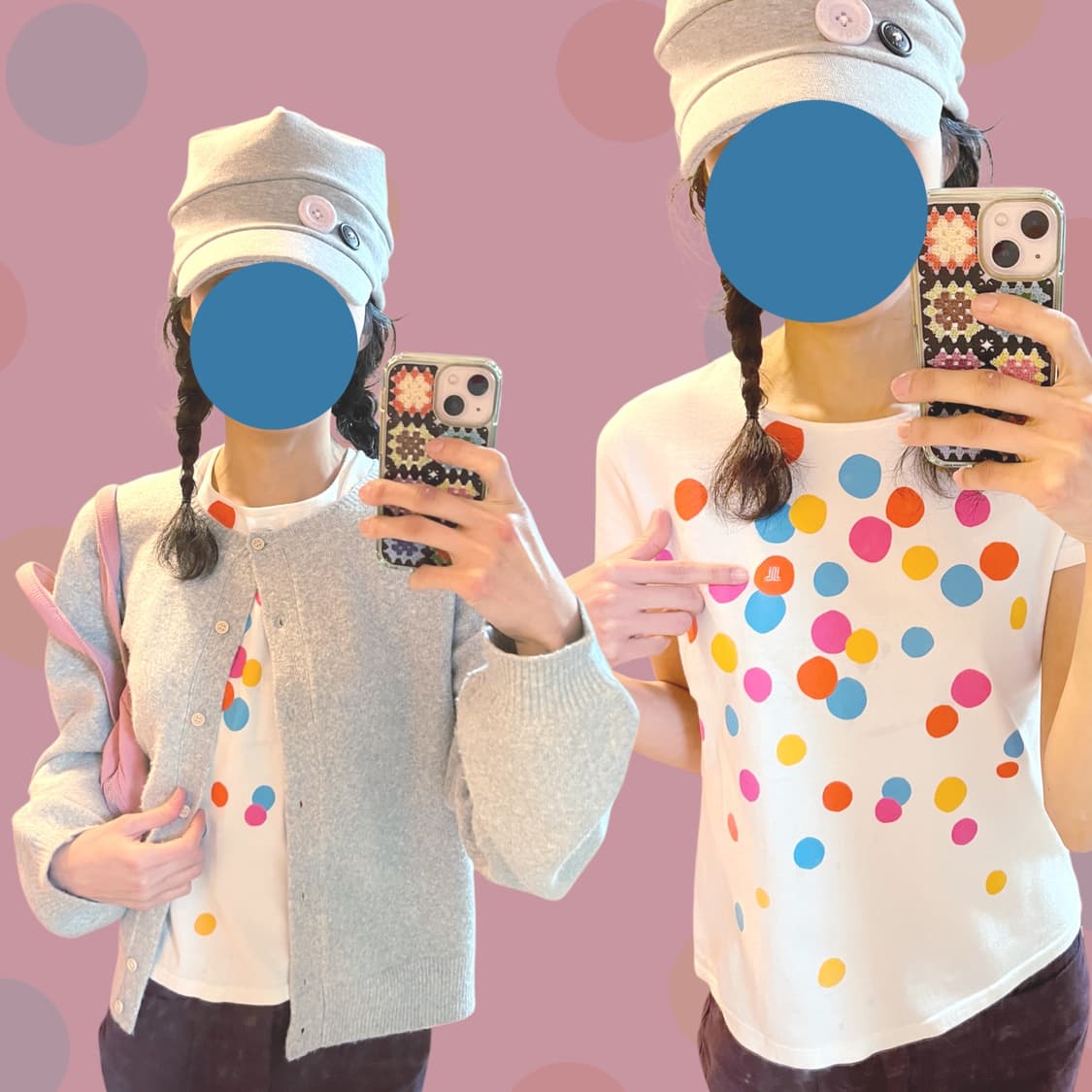 도쿄 빈티지걸의 랑방 땡땡이 티셔츠 상품이미지2